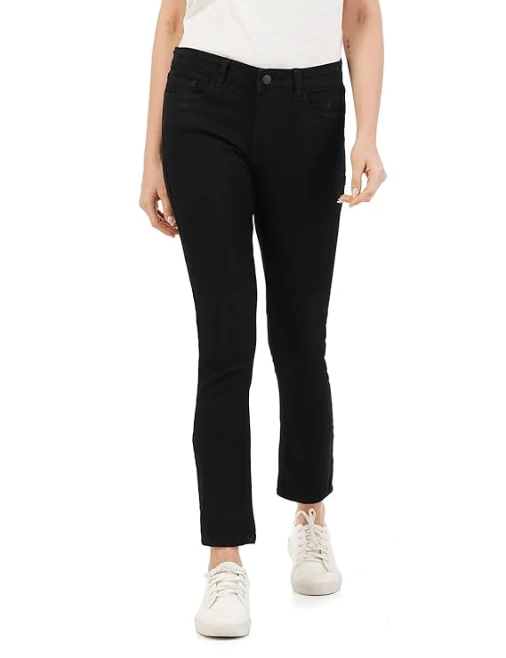 inkd Women's  Straight Fit Jeans - Mid-Rise | Cotton Blend | Stretchable Fabric | Classic 5 Pocket Styling